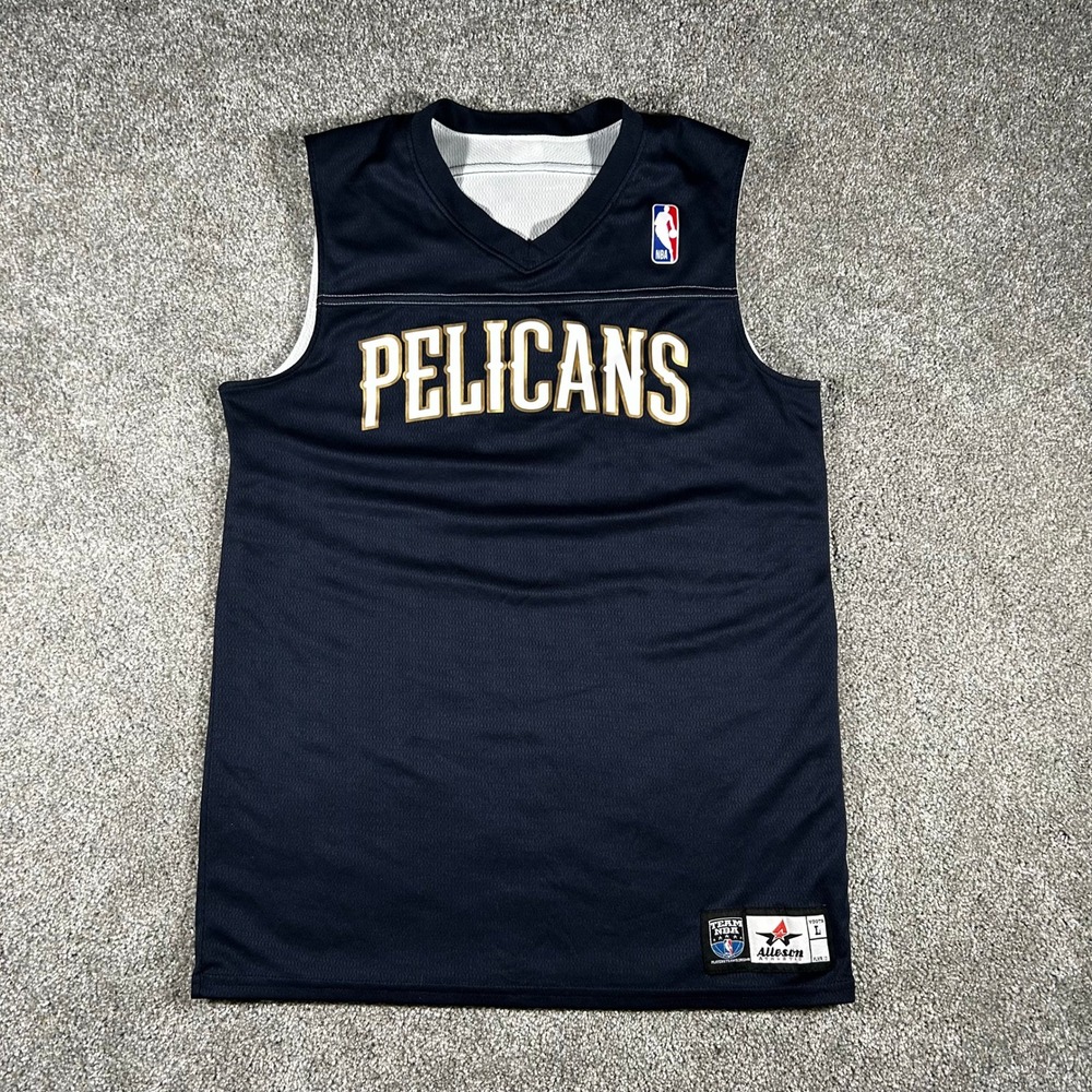 NBA New Orleans Pelicans Reversible Jersey Youth Large Blue White Alleson #4
